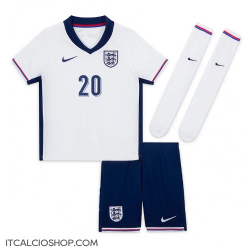 Inghilterra Jarrod Bowen #20 Prima Maglia Bambino Europei 2024 Manica Corta (+ Pantaloni corti)